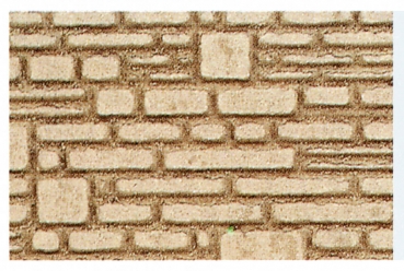 Heki 70012 - behauene Natursteinmauer H0/TT, 28x14 cm, 2 Stück