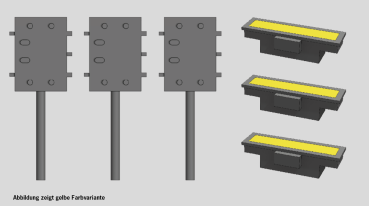 Hädl 720001-08 - Indusi PZ80 gelb und Anschlusskasten, je 3 Stück