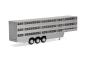 Preview: Herpa 076333-003 - Spur H0 Viehtransporterauflieger 3achs, silber lackiert - Chassis schwarz