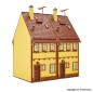 Preview: Vollmer 43844 - Spur HO Reihen-Doppelhaus, gelb