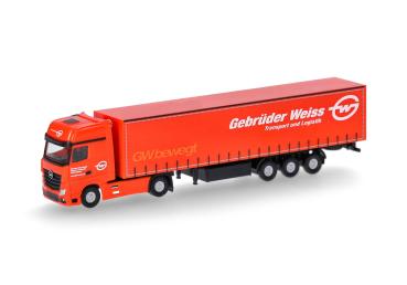 Herpa 066891 - Spur N Mercedes-Benz Actros Gigaspace Gardinenplanen-Sattelzug "Gebrüder Weiss"