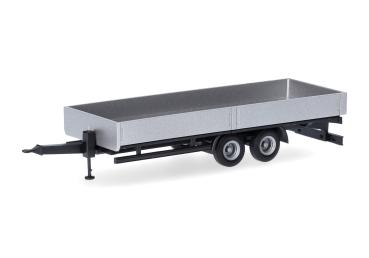 Herpa 076920-002 - Spur HO Tieflade-Tandemanhänger 2-achs, silber