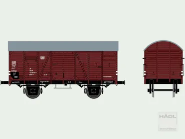 Hädl 113686 - Spur TT gedeckter Güterwagen Gr20, ehemaliger "Kassel", DB, Ep. IV