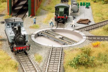 Auhagen 11480 - Spur HO Drehscheibe 95/111 mm für 3-Leiter-System, AC