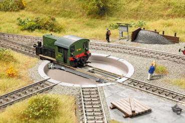 Auhagen 11480 - Spur HO Drehscheibe 95/111 mm für 3-Leiter-System, AC