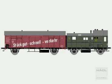 Hädl 116181 Spur TT LEIG-Einheit aus einem "Dresden" Verbandsbauart und Packwagen Pwg pr14, DRG, Ep. II