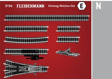 Fleischmann 9194 - Dreiweg - Weichen - Set E