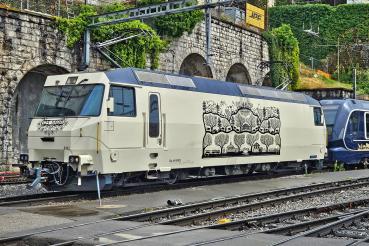 Bemo 1259362 Spur HOm MOB Ge 4/4 8002 Werbelok "125 Jahre MOB"