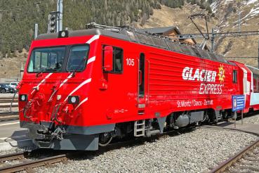 Bemo 1262275 - Sur HOm MGB HGe 4/4 II 105 Zahnradlok "Glacier Express"