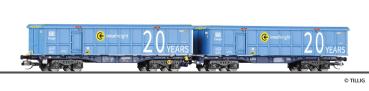 Tillig 15083 - Spur TT Doppeltragwagen InnoWaggon beladen mit zwei ScrapTainer, der VTG