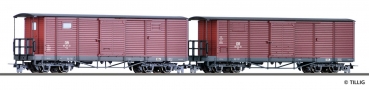 Tillig 15941 - Spur HOm 2er Set Gedeckte Güterwagen, DR, Ep.III