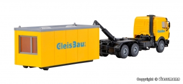 Kibri 16310 - Spur HO MB LP Wechsellader mit GleisBau Bürocontainer