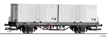 Tillig 17484 - Containertragwagen Post aa-t/12,8, Deutschen Post