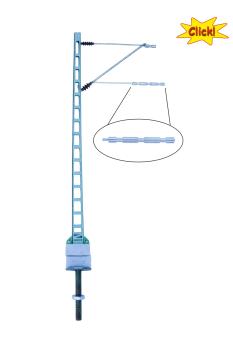 Sommerdeldt 1850 - Spur HO Gitter-Streckenmast mit Ausleger Click (5 Stück)
