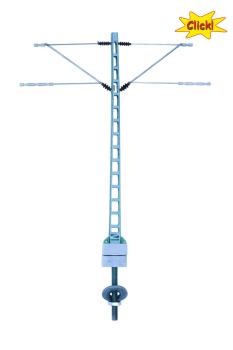 Sommerfeldt 1860 - Spur HO Gitter-Mittelmast mit 2 Ausleger Click (1 Stück)