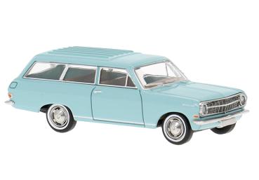 Brekina 20471 - Spur HO Opel Rekord A CarAVan in türkis