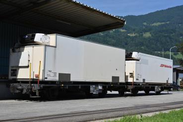 Bemo 2269161 - Spur HOm hB Lb-v 7864 Tragwagen mit Kühlcontainer Y 11601