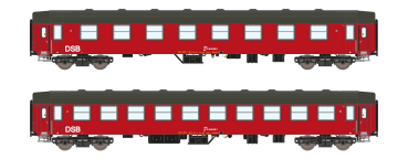 ASM 25102 - Spur N 2er Set Personenwagen UIC-Y, B DSB, Ep.IV