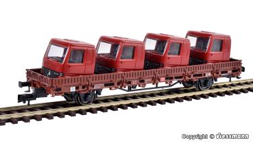 Kibri 26253 - Spur HO Niederbordwagen mit Führerhäusern, DBAG, Ep.VI