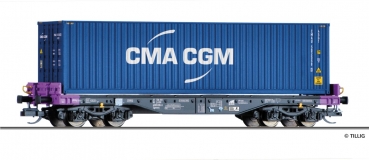 Tillig 15154 - Flachwagen Sgmmns mit Container, ERR, Ep.VI 'CMA CGM'