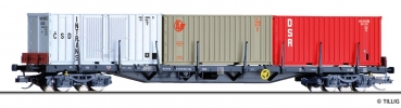 Tillig 18127 - Containertragwagen Rgs 3910 mit Containern, DR, Ep.IV