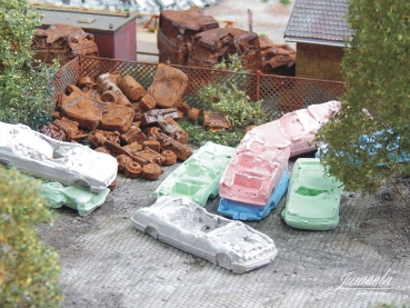 Juweela 28180 - Schrottautos bunt Inhalt 6 Stk.