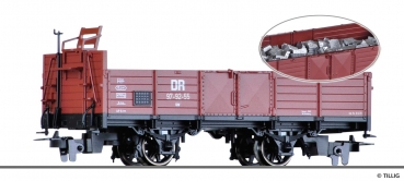 Tillig 05937 - Spur TT Offener Güterwagen Ow mit Aluminium-Masseln, DR