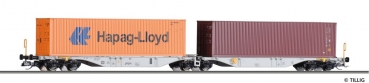 Tillig 18060 - Spur TT Containertragwagen Sggmrs 747 mit Containern, DBAG