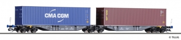 Tillig 18061 - Containertragwagen Sggmrss mit Containern, PKP