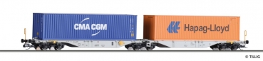 Tillig 18063 - Containertragwagen, ÖBB,  'Hapag-Lloyd, CMA CGM'