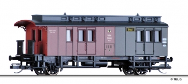 Tillig 13443 - Spur TT Packwagen mit Postabteil, KPEV