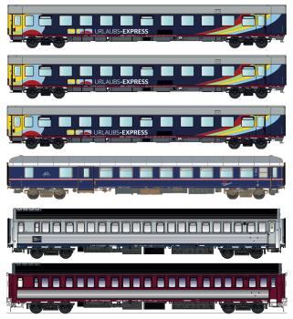 LS Models 2503N - Spur N 6er Set Nachtzugwagen Urlaubs-Express, Ep-VI