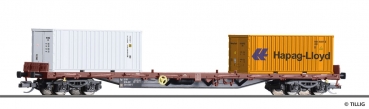 Tillig 18134 - Spur TT Containertragwagen Rgs der BDZ mit zwei Containern