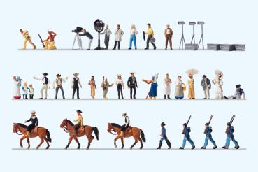 Preiser 13275 - Spur HO Wild-West Filmset. 35 Figuren