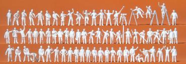 Preiser 79009 - Spur N Auf der Arbeit. 70 unbemalte Miniaturfiguren, Bausatz
