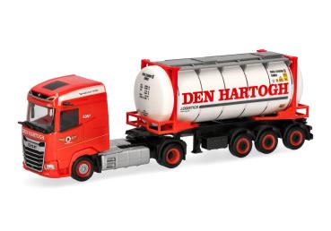 Herpa 320344 - Spur HO DAF XG Swapcontainer-Sattelzug "Den Hartogh" (Niederlande)