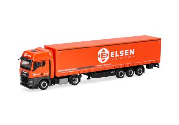 Herpa 321150 - Spur H0 MAN TGX GX Gardinenplanen-Sattelzug "ELSEN"
