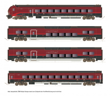 Hobbytrain H25401 -  Spur N RAILJET DANI SET 1 MIT STEUERWAGEN, 4-TLG. ÖBB, EP.VI