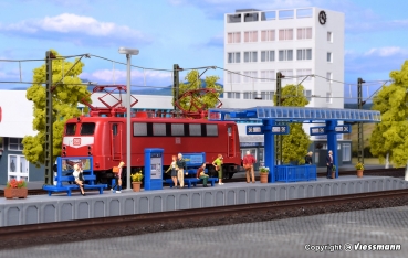 Kibri 39557 - Spur HO Moderner Bahnsteig mit LED-Beleuchtung