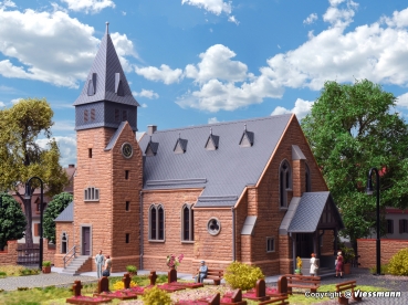 Kibri 39766 - Spur HO Kirche aus dem Westerwald mit Mauer