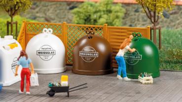 Auhagen 41695 - Spur H0 Recycling-Container mit Zubehör