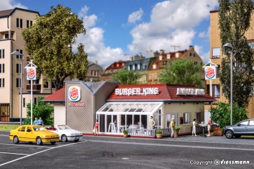 Vollmer 43632 - Spur HO Burger King Schnellrestaurant Inneneinrichtung, LED-Beleuchtung, Funktionsbausatz