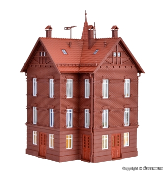Vollmer 43807 - Spur HO Eisenbahner-Wohnhaus, Eckhaus