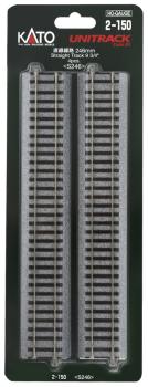 Kato/Lemke K2-150  - Spur H0 Gleis gerade S246, 246mm, 4 Stk.