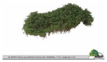 MBR model 50-5014 - Spur H0/TT Sträucher mittelgrün, 7x14cm, 3-4cm hoch