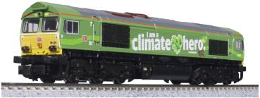 Kato/Lemke K10835S - Spur N Diesellok Class 66 "Climate Hero" der DB Cargo, Epoche VI mit Sound