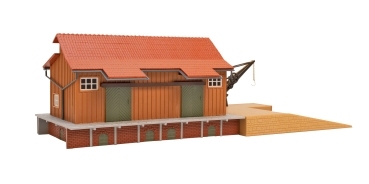 Vollmer 45701 - Spur HO Güterschuppen mit Seitenrampe und Ladekran
