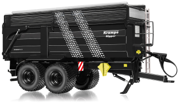 Wiking 077874 -  Spur 1:32 Krampe Big Body 650 Hinterkipper mit Silageaufsatz schwarz - Reifenspuren