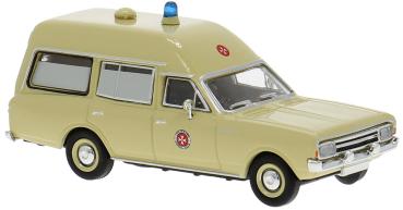 Brekina 20672 - Spur H0 Opel Rekord C Krankentransportwagen, Johanniter Unfall Hilfe