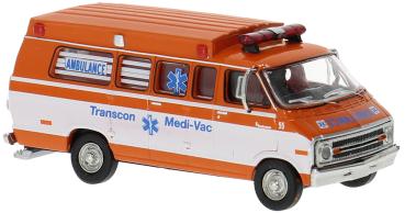 Brekina 18305 - Spur H0 Dodge B 200 Ambulance, Transcon Medi-Vac, 1975
